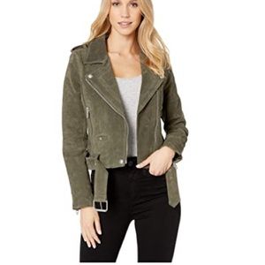 Sl8 Olive Green Genuine Suede Moto Jacket